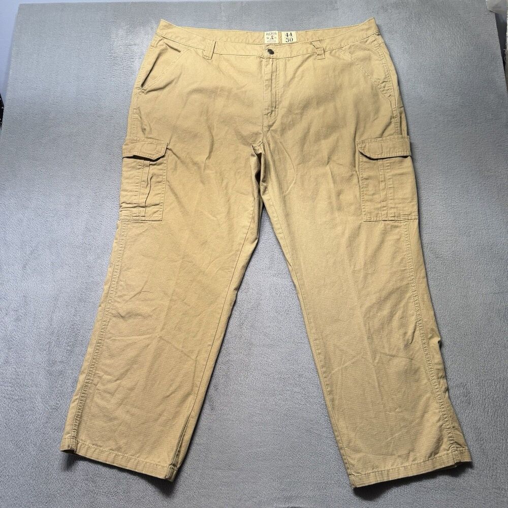 RedHead Brand Co Mens 44x30 Cargo Pants Khaki Beige Straight Leg Ripstop